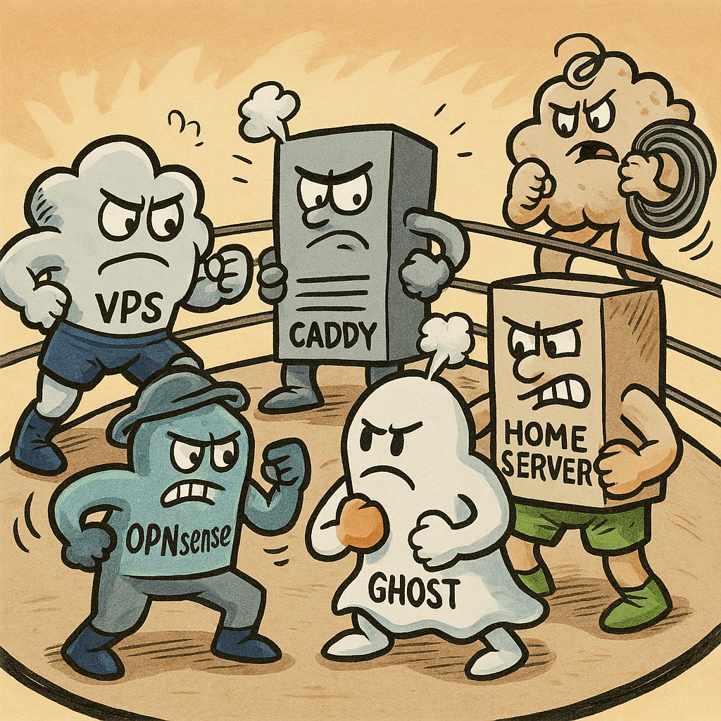 Ghost zwischen zwei Welten: Homeserver + WireGuard + VPS + Caddy